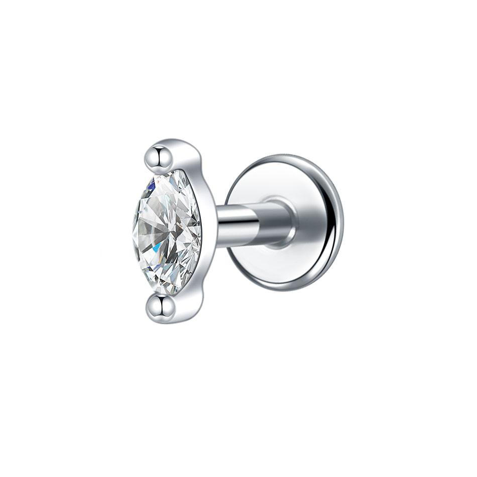 1/5PCS Steel 16G Cluster Marquise CZ Tragus Helix Stud Conch Lobe Rook Cartilage Leaf Flat Back Labret Stud Earrings Jewelry