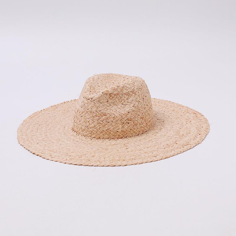 European and American Fashion Autumn New Product Natural Lafite Beach Sun Hat Seaside Vacation Sun Protection Oversized Brim Straw Hat