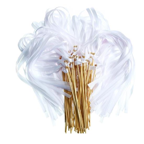 2 шт. Чарівні палички з стрічками, дзвіночками та мереживним дизайном зі стрічок, сувеніри для вечірок, палички для весіль, днів народження, декоративна шовкова паличка, легка, магічна