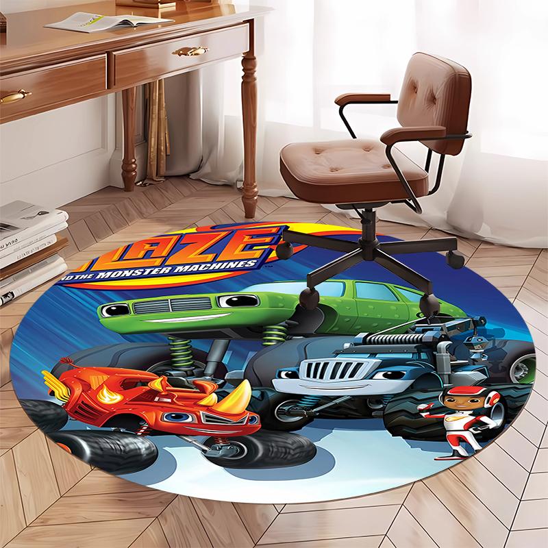LKW bedruckter runder Teppich Teppichboden Stuhlteppich Auslegeware Eingang Fußmatten, für Bürostuhl Wohnzimmer Schlafzimmer Küche.