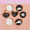 Creative Cartoon Cat Brooch Stylish Personalized Letter Pin For Fashion Accessories