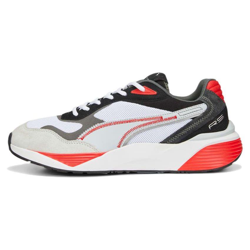 Puma Rs-Metrisk Mesh Rund Tå Snøresko Demping Lav Topp Livsstilsko Unisex sneakers Hvit Svart Rød 386169-02