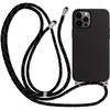 Protective Case - E.F.CONNECTION - iPhone 12 Pro Max - Flexible - Black - Adjustable Shoulder Strap