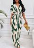 European & American Women's Full Print Batwing Sleeve Wide Leg Jumpsuit - Fashionable & Versatile