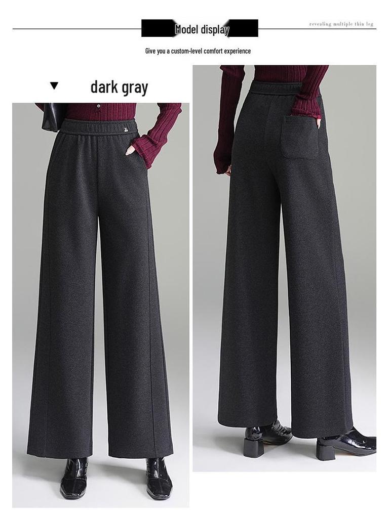 Winter 2025 Mom's Thickened Wide-Leg Pants for Middle-Aged & Elderly Women - Stylish, Warm, Casual Long Pants
