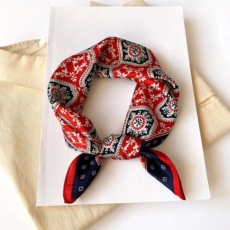 New 100% Natural Real Silk Scarf Fashion Women Summer Beach Small 53*53cm Neck Scarves Shawl Bandana Hijab Pashmina Poncho 2026