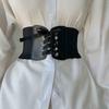 1pcs Women's Wide Black Belt with Buckle and Straps, a Versatile Fashionable - Waist Belt Suitable for Daily Wear, Can W