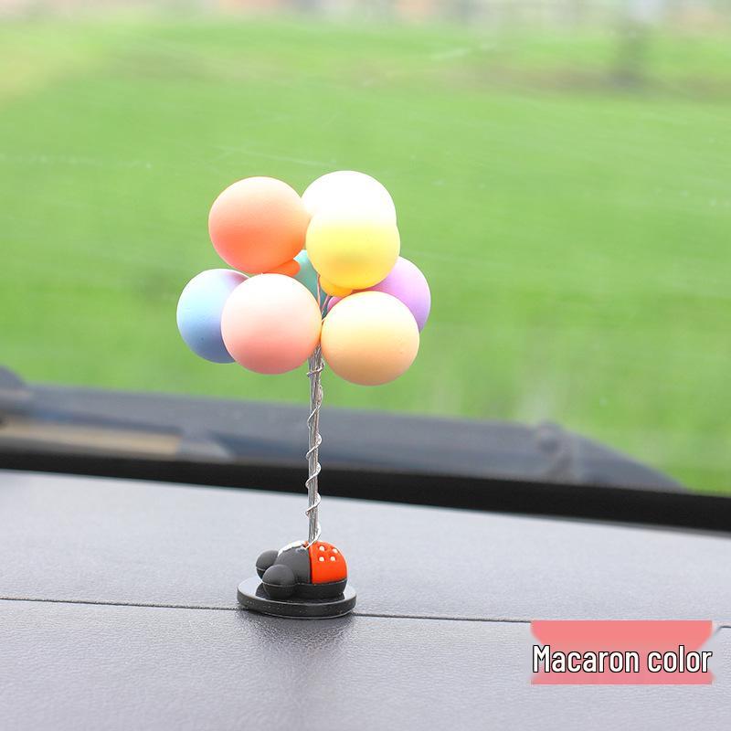 Macaron Glass Car Perfume Ornament with Colorful Confession Balloon Design