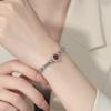 2026 Light Luxury Fashion Versatile Super Flash Full Diamond Red Flower Bracelet Exquisite Simple Design Sense Adjustable Jewelry