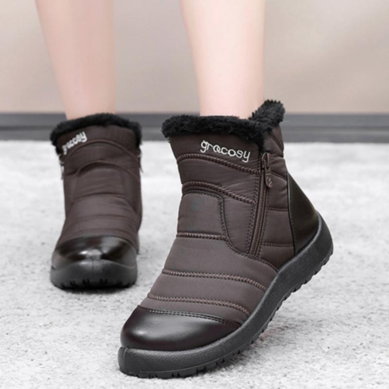 Зимние новые женские утепленные хлопковые сапоги с мягкой подошвой — фото 8