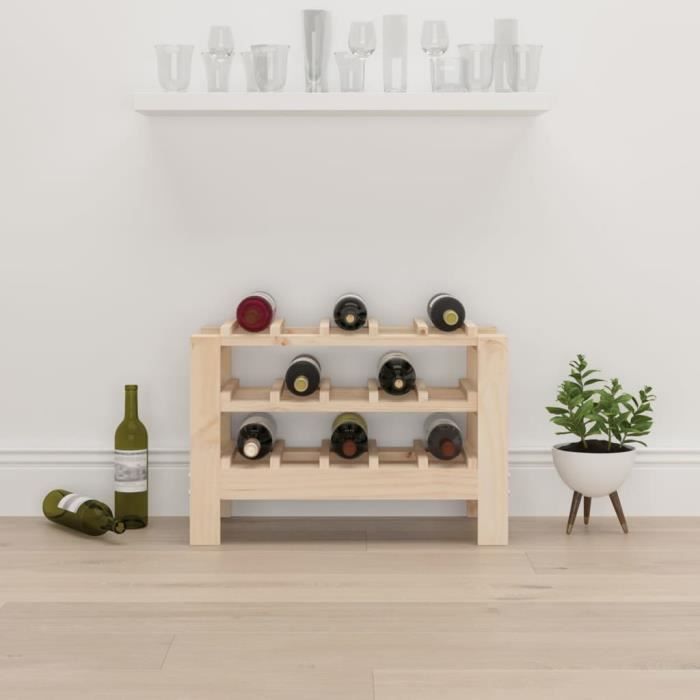 VidaXL Wine Rack 61.5x30x42 Cm Solid Pine Wood 822561