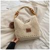 Seaside Vacation Beach Woven Bag Women's 2025 New Hollow Knitted Handbag Large Capacity Shoulder Armpit Bag