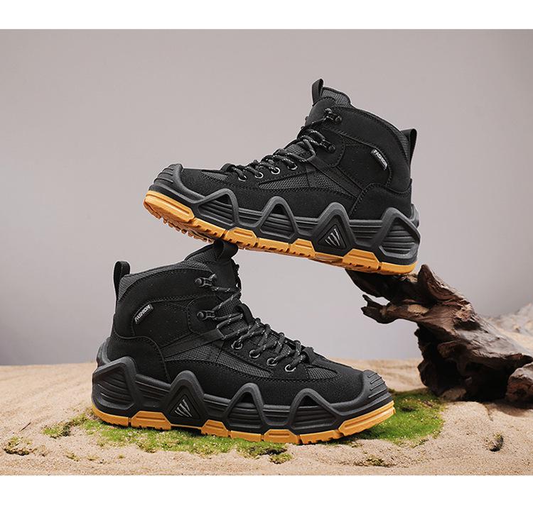 Męskie Pustynne Wysokie Outdoorowe Buty Turystyczne Odporne na Przebicie - Antypoślizgowe, Odporne na Ścieranie Taktyczne Sneakersy