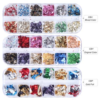Net Red Platinum Shredded Paper Gold und Silber Papierfolie Nagelschmuck Flocken Holografische Maniküre Kunst Design Aufkleber