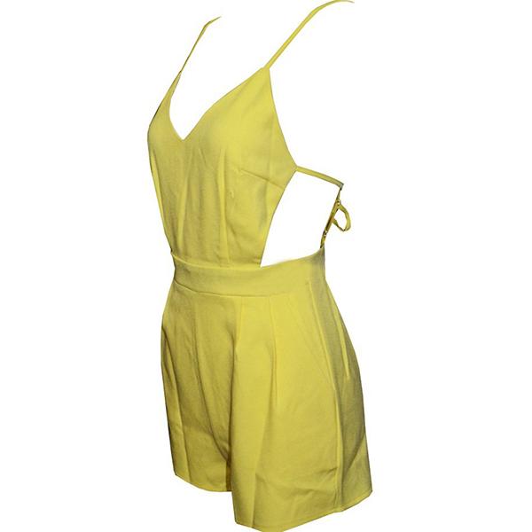 

Сексуальные женщины V-образный вырез Без спины Комбинезон Летний пляж Комбинезон Шорты