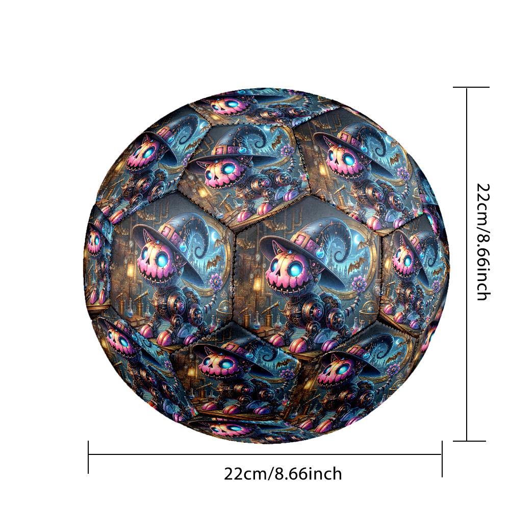 1pc Steampunk Cat Size 5 Soccer Ball Professional Match Training Football Indoor &Outdoor Sports Ball Training Ball Lightweight Durable y13