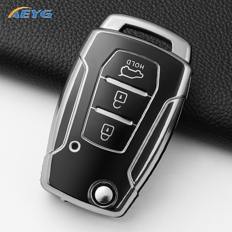 Soft Tpu Car Key Case Cover Shell For Ssangyong Kyron 2 Sanka Actyon Korando Tivoli 3 Buttons Smart Keyless Keychain Accessories