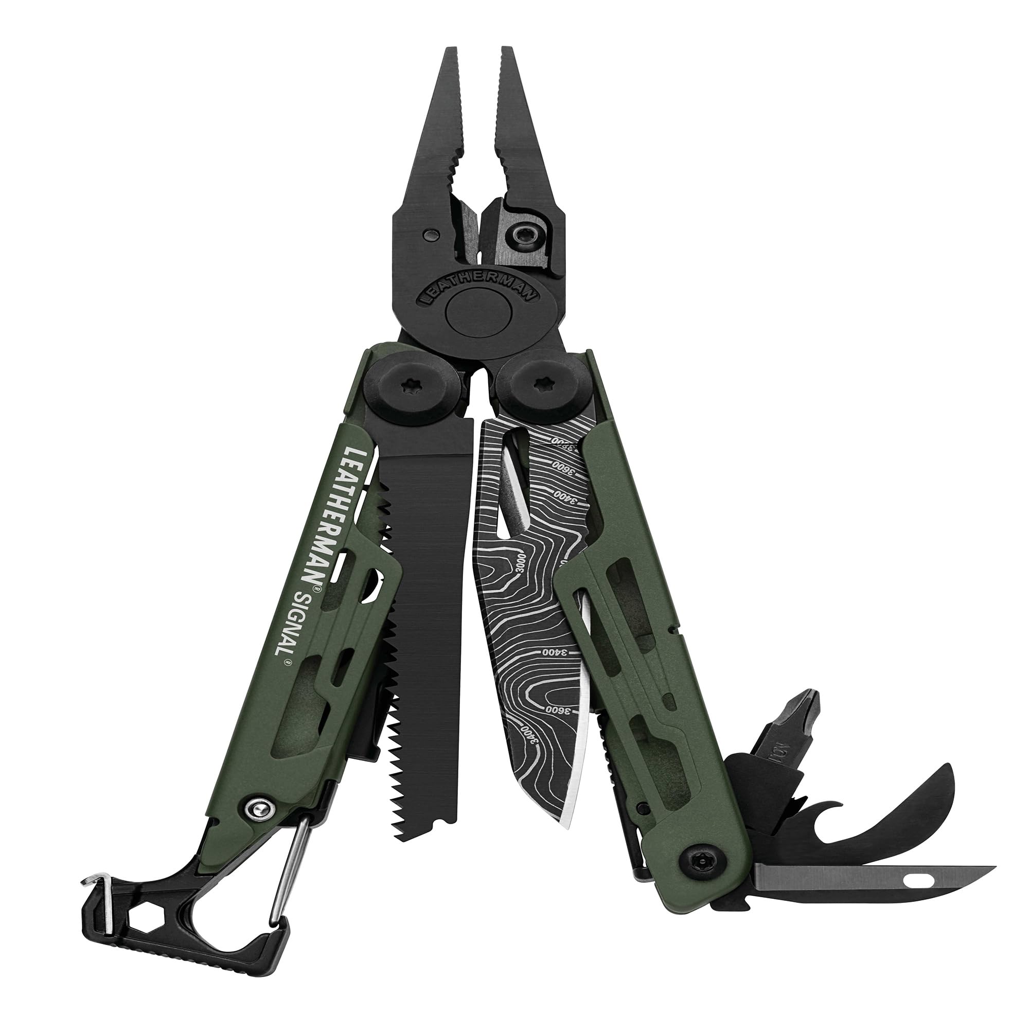 LEATHERMAN SIGNAL with 19 Fire and Rescue for and Emergency Preparedness Multi-Tool Functions, Starter, Whistle, 25-Year Warranty, Coyote/Tan,
