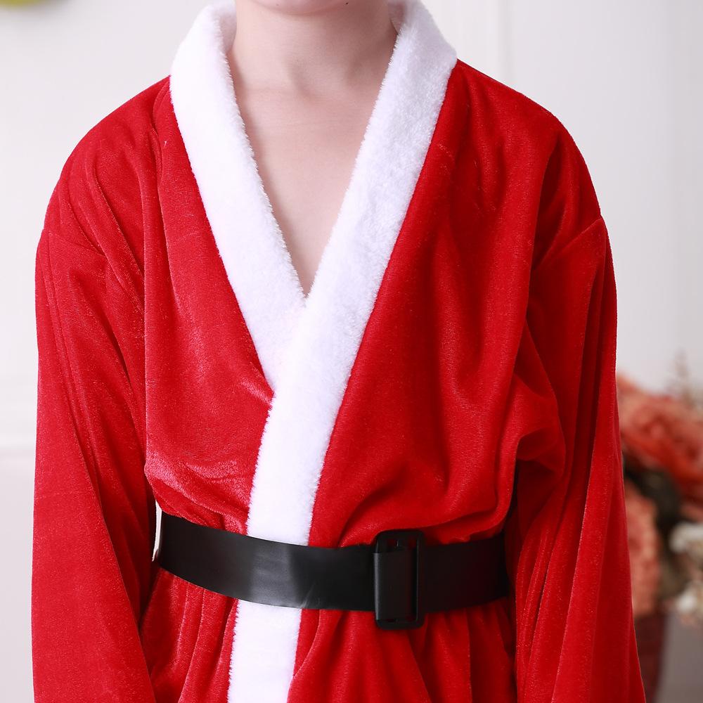 Santa Claus Costume Children's Show Party Performance Suit Boys and Girls Golden Velvet Santa Claus Clothing