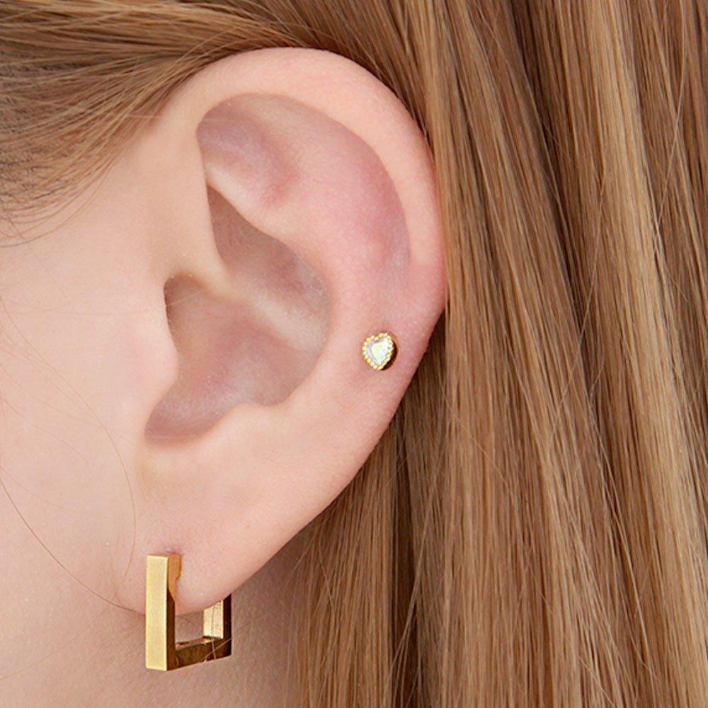 [1+1] Fashion Piercing Surgical Crew Ring 3 types, choose 1, one side for sale