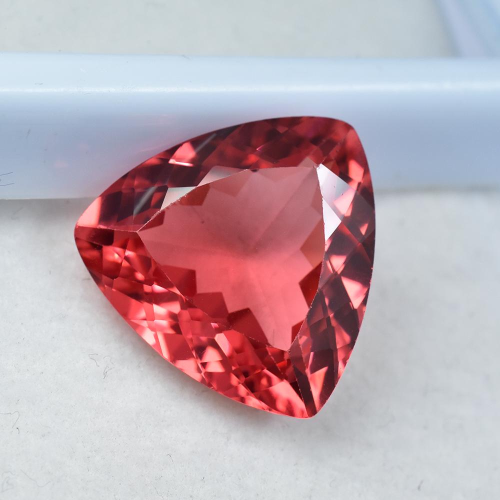 Stunning Natural Padparadscha Sapphire 24 Ct Trillion Certified Loose Gemstone