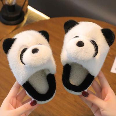 Nové roztomilé panda pantofle dětské designové dětské vtipné pantofle do interiéru domácí obuv chlapec dívka chlupaté nazouváky zimní teplé domácí boty