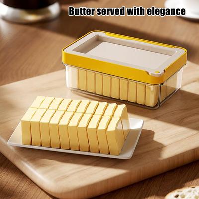 Butter Box With Lid Butter Tray with Lid and Cutter Box Kitchen Knife Cheese Cutter Airtight Rectangular Butter Storage