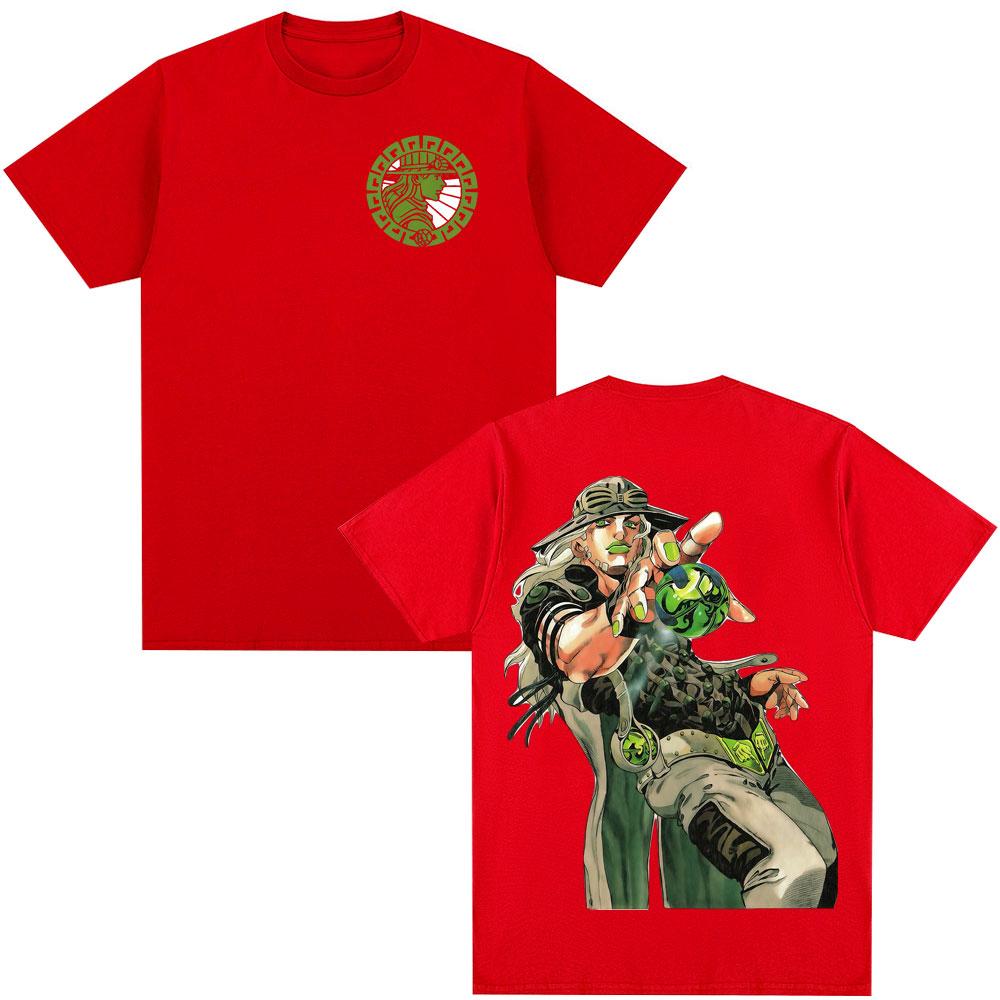 Anime JoJo Bizarre Adventure STEEL BALL RUN Gyro Zeppeli TShirt 2026 Summer Unisexs Womens Fashion Cotton Oversized Y2K Tshirt