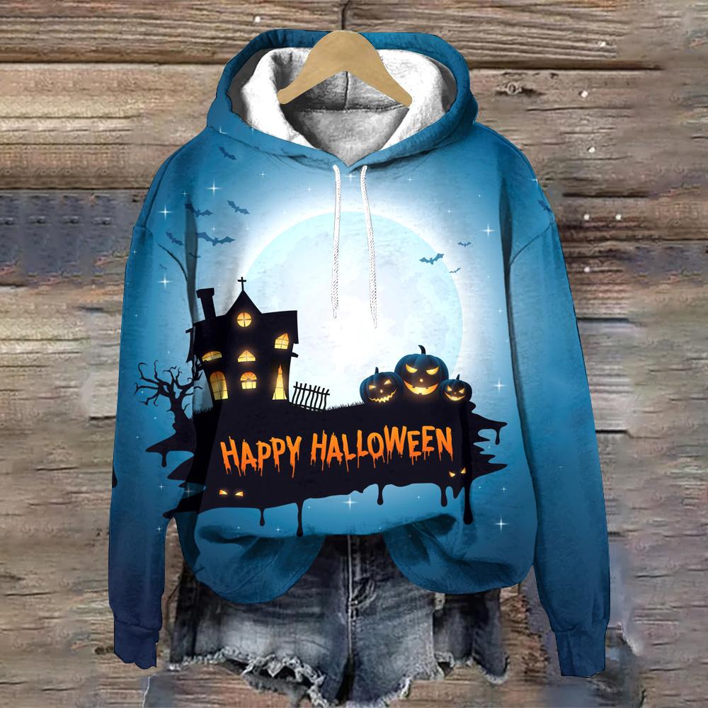 Fashion Loose Women's Sweatshirts Cartoon Pattern Halloween Women's Hoodie Autumn Women Clothing Tops Casual Pullover Hoodies