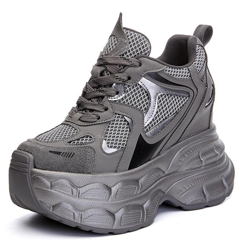 12 neue atmungsaktive Dad-Schuhe Plateau-Mesh Kleine Sportschuhe Lässig A2
