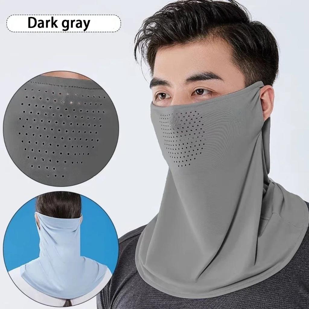 1Pc Ice Silk Sunscreen Masks for Men Women Summer Outdoor Cycling Hiking Breathable Cooling Face Cover Neck Wrap Balaclava Scarf
