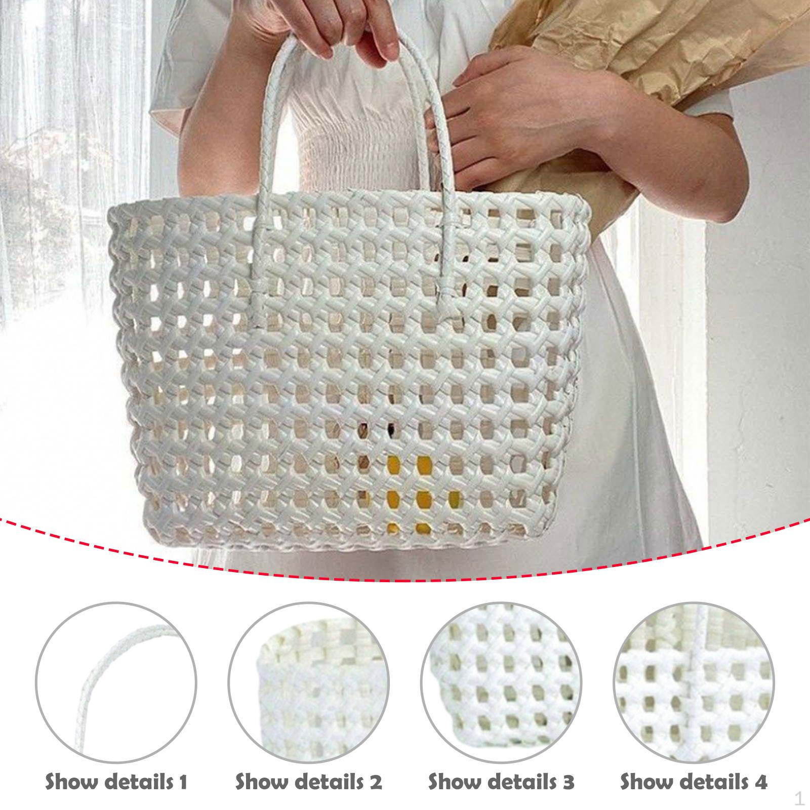 

Women Woven Handbag Travel Purse Portable Fashion Large Capacity Tote Bag