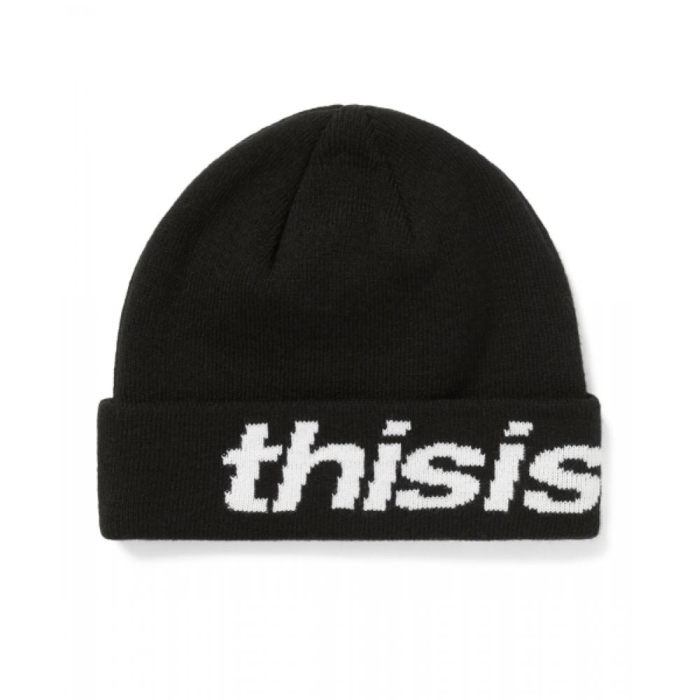 Thisisneverthat Hsp Logo Big Cuff Beanie Black F