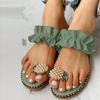 Fashion Women Slipper Pineapple Pearl Flat Toe Bohemian Summer Beach Sandals Ladies Shoes plus size