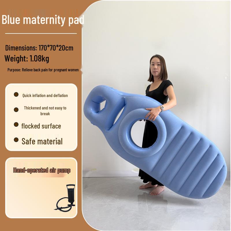 Eco-friendly PVC Inflatable Pregnant Woman Cushion - Comfortable Flocking Recessed Sleeping Pillow Pad