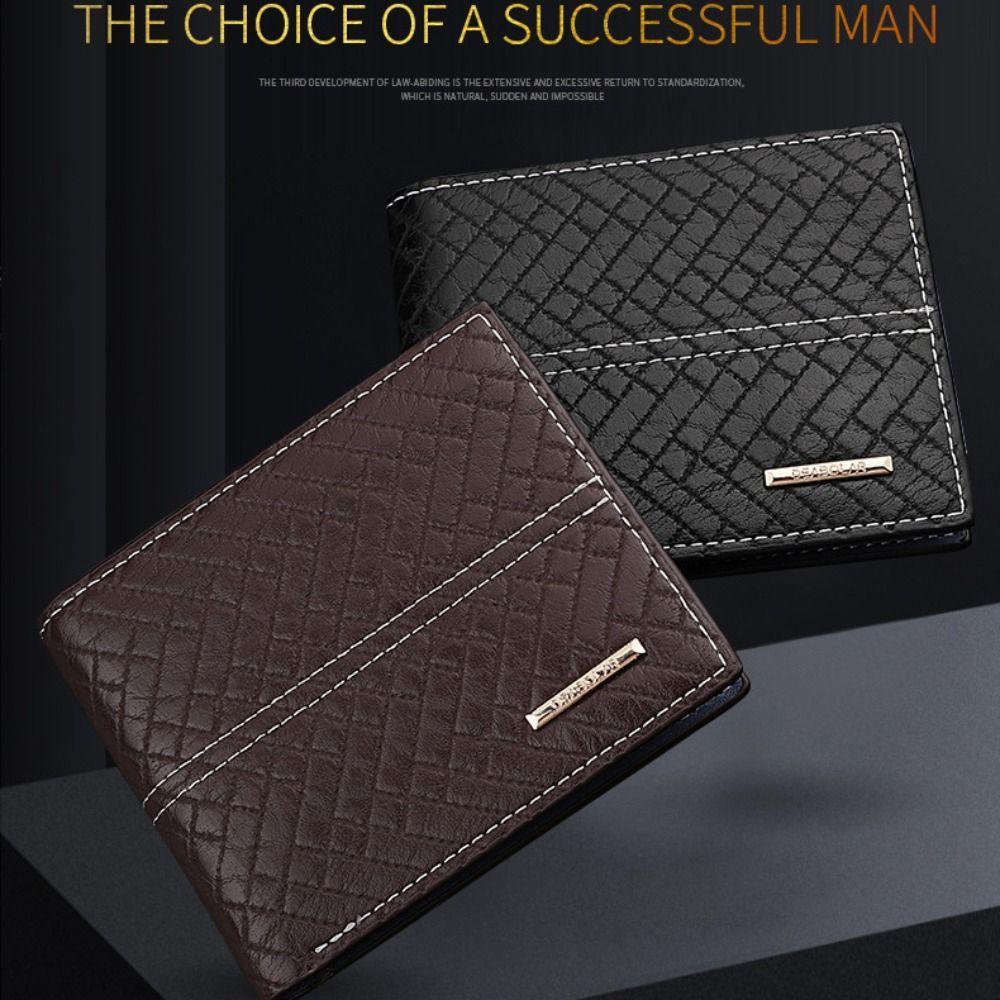 New PU Leather Men's Wallet Multi-slot Large Capacity Money Bag Black Coffee Card Holder Wallet Men Male