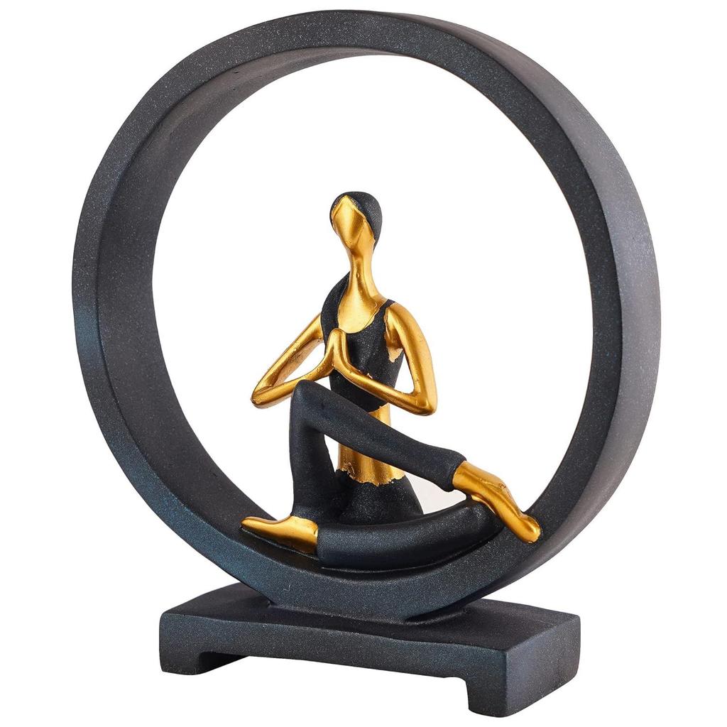 Resin Yoga Lady Home & Office Decor Showpiece (Fantasy,), Multicolour