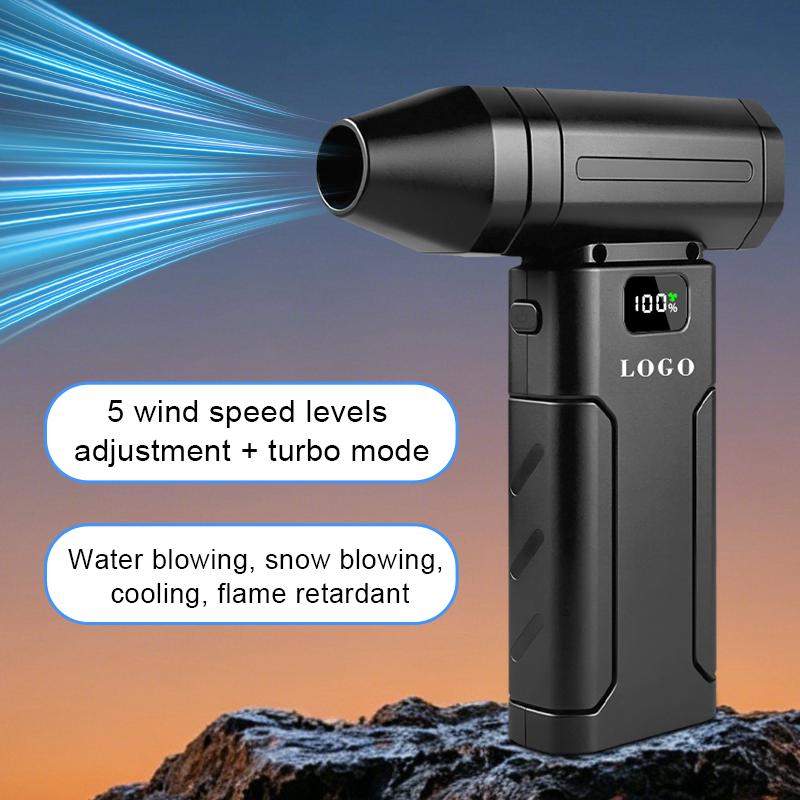 Best Selling 80000-120000 RPM High Wind Speed Turbo Fan ABS + Metal Sandblasting Jet Fan LED Digital Display Small Jet Blower