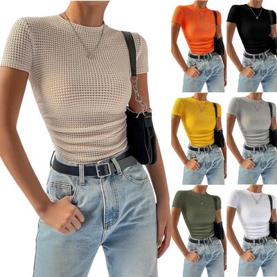 Women's Casual Round Neck Pullover Short-sleeved T-shirt Top