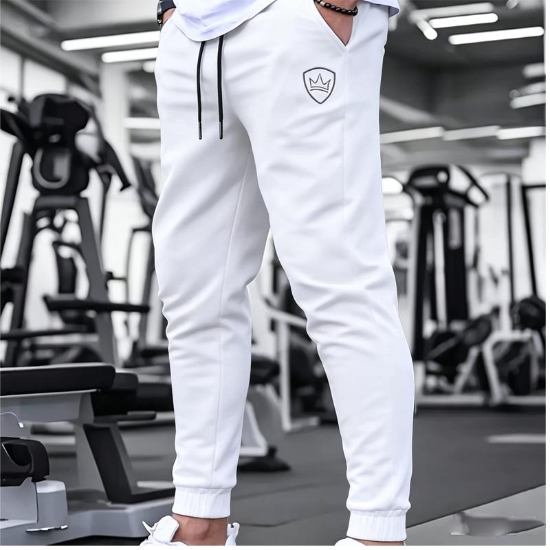 Men's Jogging Pants - Printed Multi Pocket Drawstring Slim Fit Pants - Sports and Fitness Casual Pants, Comfortable and Soft,