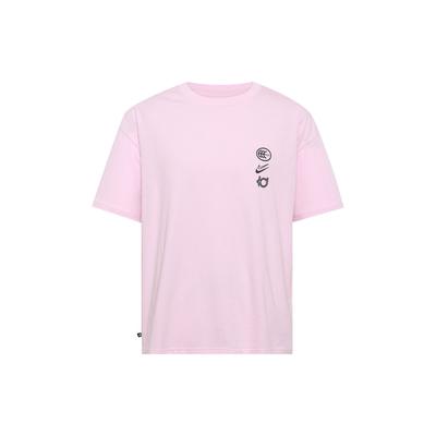 Letter Print Loose Basketball Short-Sleeve T-Shirt Men Tops Pink FD0061-663