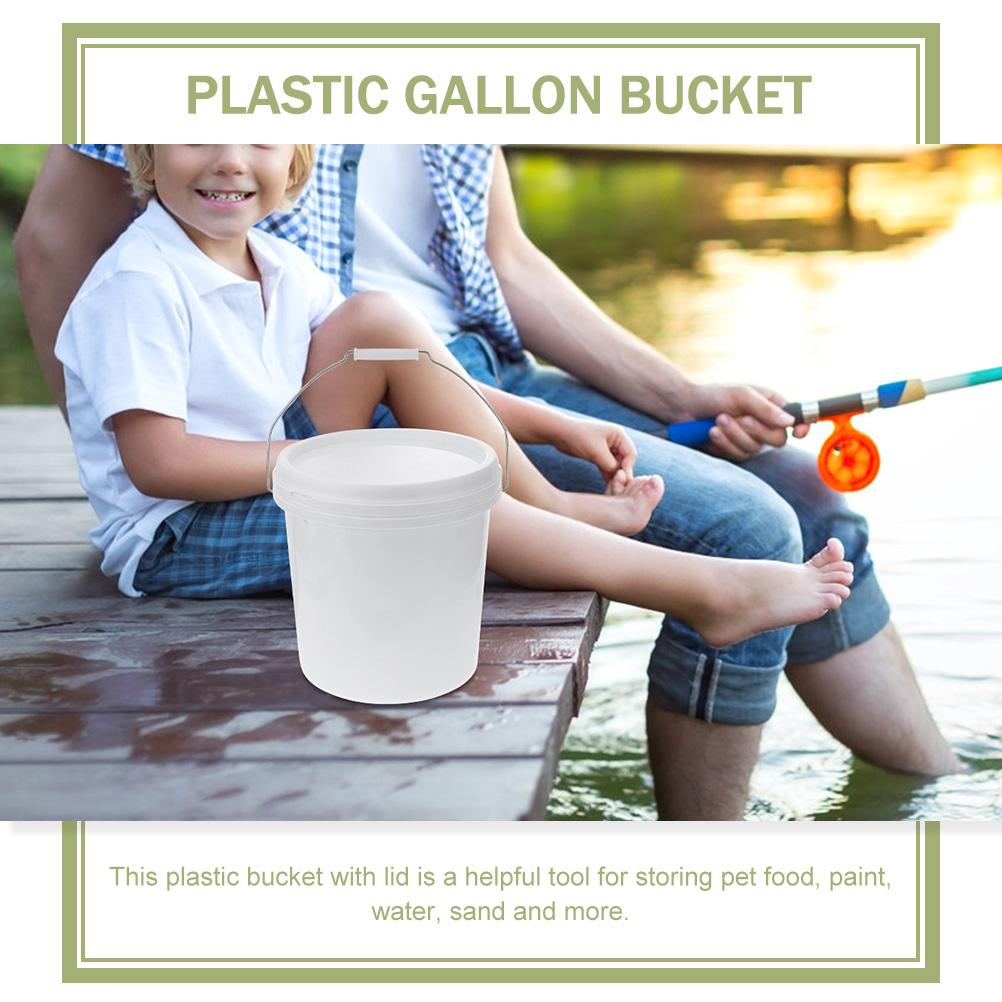 Plastic Pail Paint Pail Container Plastic Bucket All Purpose Pail with Handle and Lid 15 Gallon