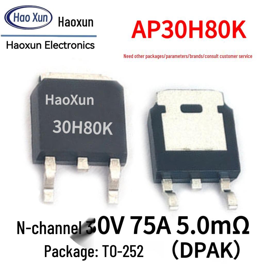 

N-Channel MOSFET Transistor 30V 75A, AP30H80K TO-252 SMD