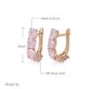 New Emerald Round Cut Zircon Drop Earrings For Women Luxury Natural Zircon With  Rose Gold Earrings Wedding Jewelry