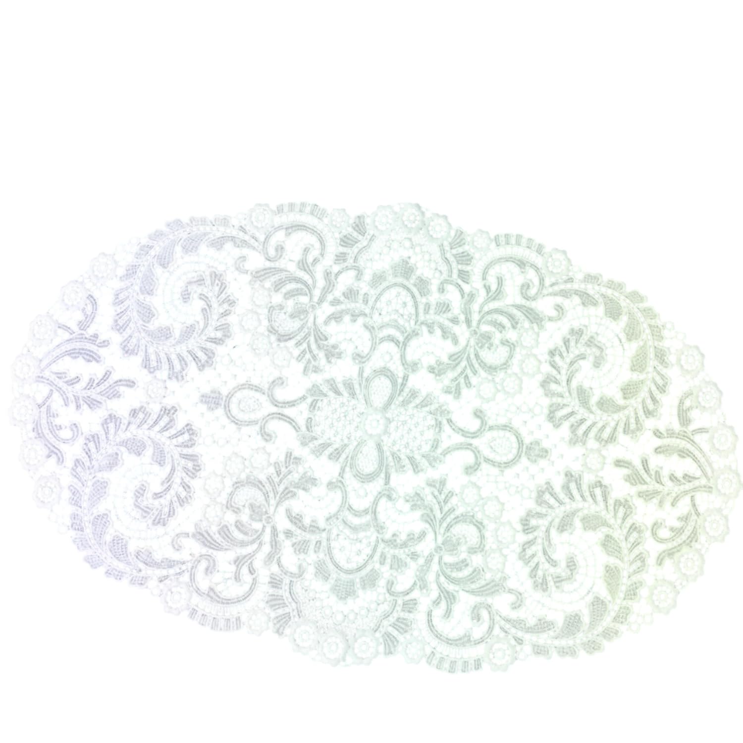 

Vivienne (Vivienne Westwood) [Table Center Oval 30 x 50cm Ivory] Spitzen Classic Series Oval Table Runner Placemat Placemat for Beauty Salons and Nail