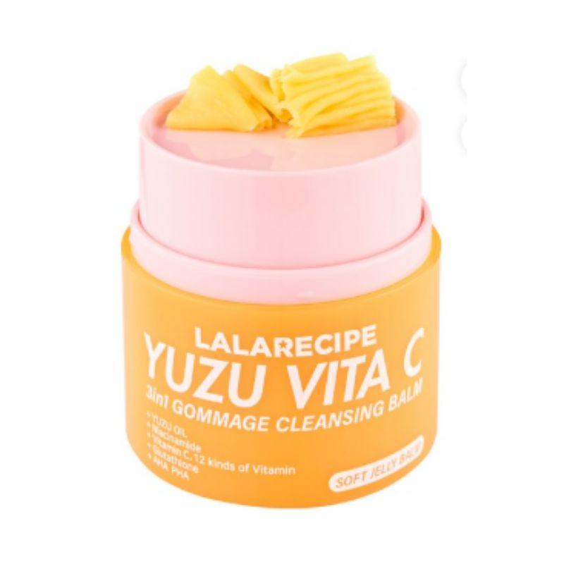 LALA RECIPE Yuzu Vita-C 3-in-1 Gommage Cleansing Balm 50ml – Brightening Makeup Remover & Gentle Exfoliating Cleanser
