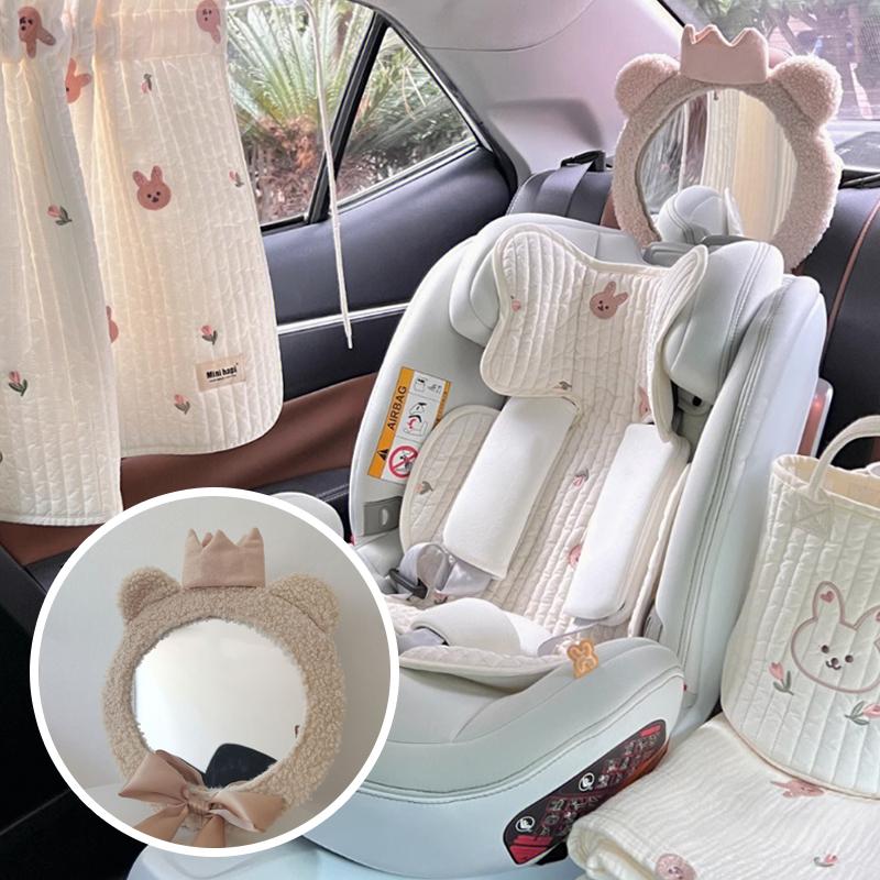 1PC Observation Mirror Car Safety Shooting Mirror Cute Bear Crown Mirror Clothing Store Decoration Diameter 25CM