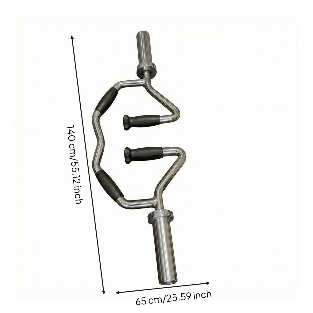 Multi-Handle Lifting Bar Heavy-Duty Gym Training with Loading Sleeves