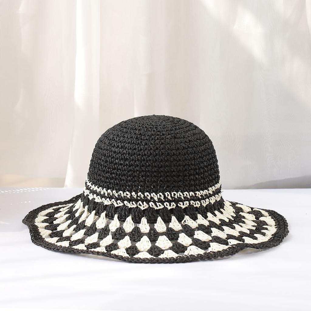 2026 NEW FASHION Y2K Handmade High Quality Colorful Sun Hat Floppy Summer Hats For Women Beach Panama Straw Dome Bucket Hat