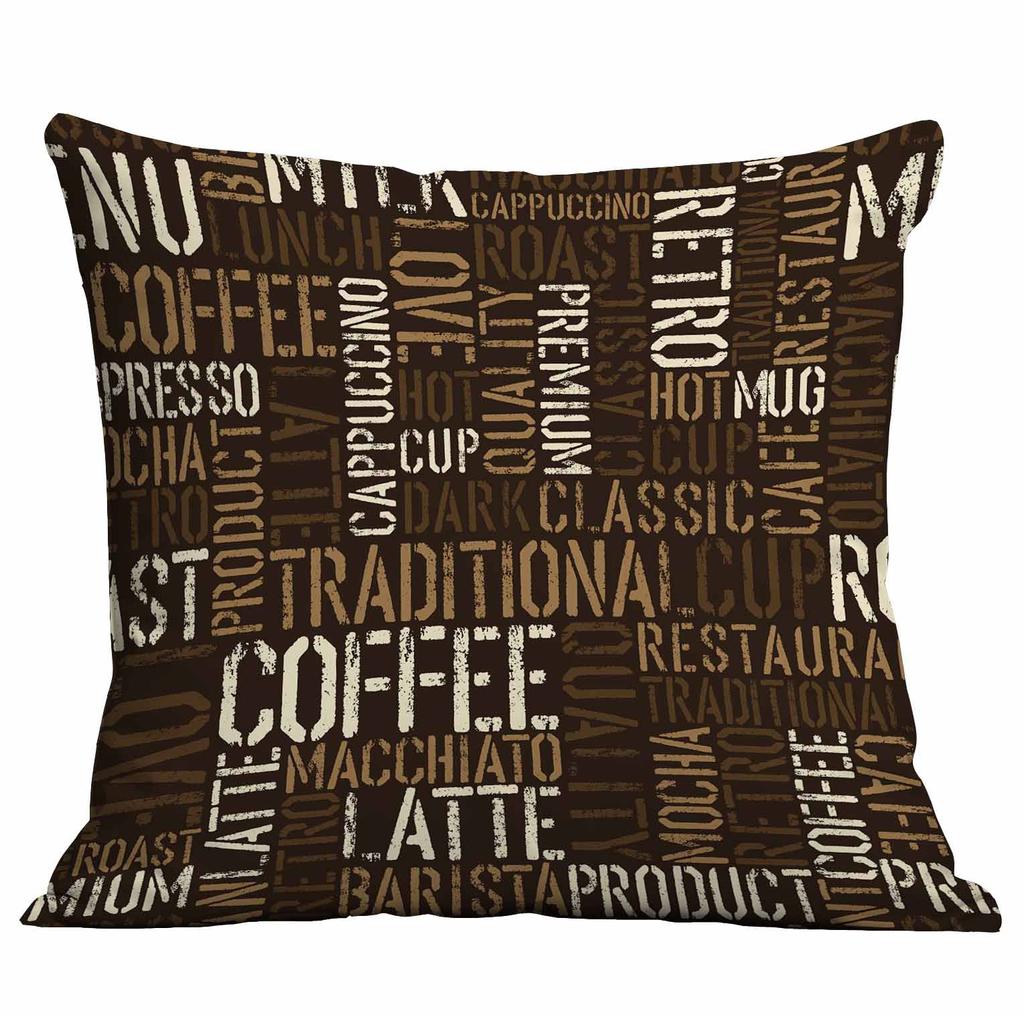 New Coffee Bean Creative Pillow Case Double-sided Printed Home Cafe Cushion Decoration